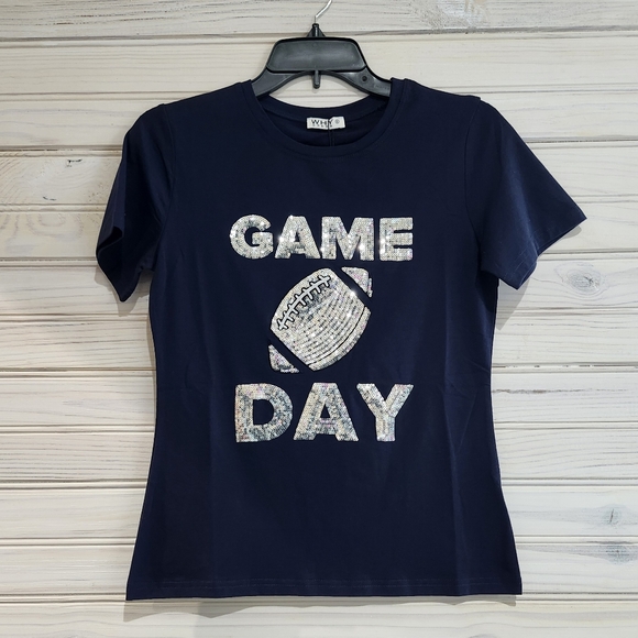 Women's Navy Game Day Tee Size Large but runs small. Why Dress - Picture 1 of 4